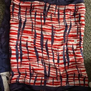 Red and Blue Striped Scarf